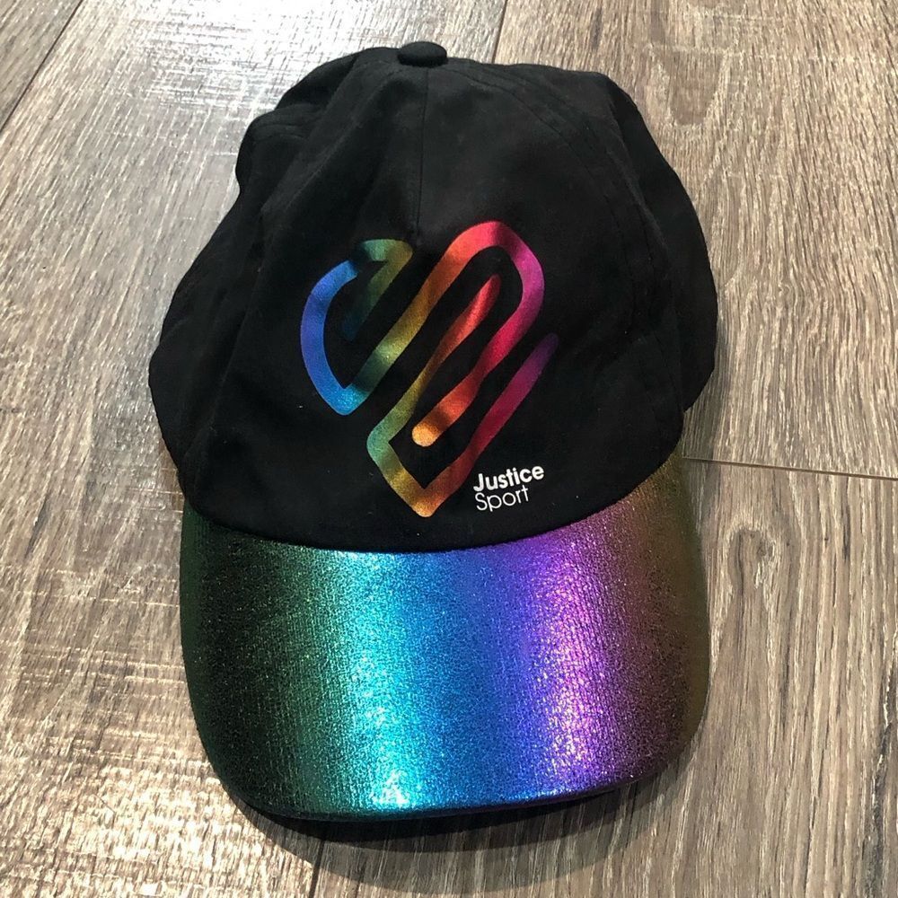 Girls Justice Cap Size Change with Strap on the back Kids Rainbow Cap